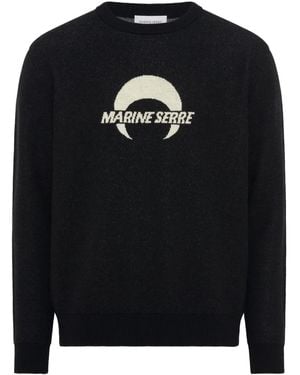 Marine Serre Pullover aus Merinowolle - Schwarz