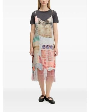Desigual Patchwork Lace Midi Dress - White