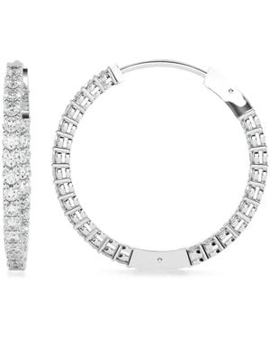 Diamond Essentials Diamond Hoop Earrings - Mettallic