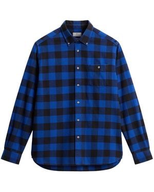 Woolrich Check Pattern Flannel Shirt - Blue