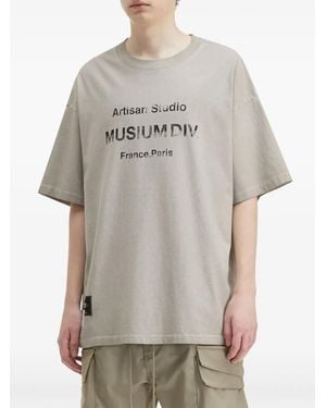 Musium Div. Graphic-Print Oversized T-Shirt - Grey