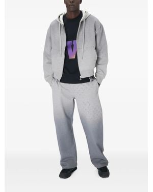 Marine Serre Moon-Pattern Fleece Hoodie - Grey