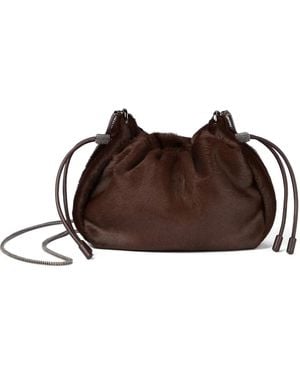 Brunello Cucinelli Mini Mellow Bucket Bag - Brown