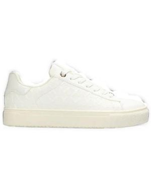 Mexx Monogram-Embossed Platform Trainers - White