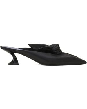 Lanvin Knotted Pointed-Toe Mules - Black