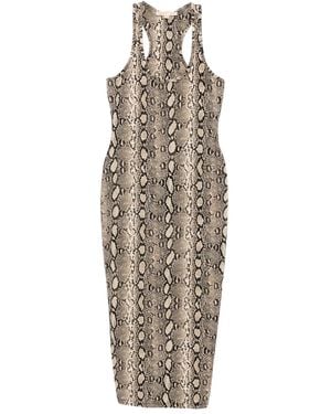 Michael Kors Snake Print Racerback Dress - White