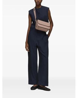 Tous Embossed-Logo Shoulder Bag - Blue