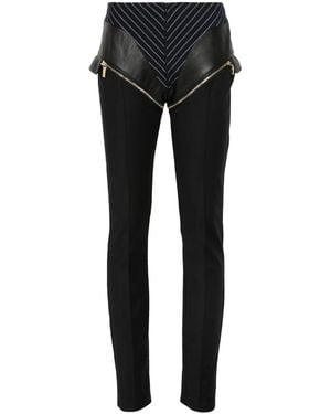 MITILIANE COUTURE Paneled Zipped Pants - Black