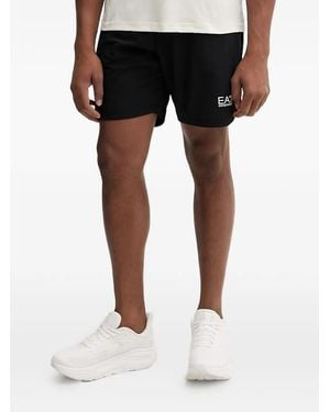 EA7 Short Élastiqué À Logo Imprimé - Noir