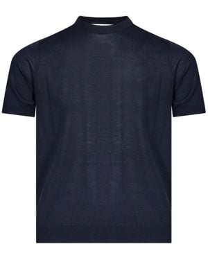 Kangra Short-Sleeve Knitted Jumper - Blue