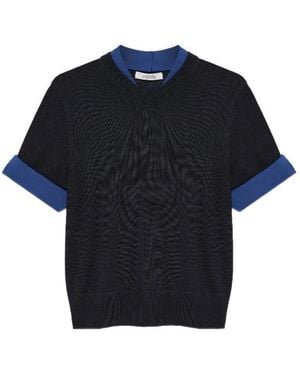Dorothee Schumacher Chic Short-Sleeve Fine-Knit T-Shirt - Blue