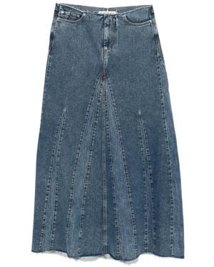 Our Legacy Rebel Panelled Frayed Maxi Skirt - Blue