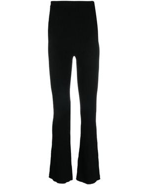 Rick Owens Flared Ribbed Trousers - Black