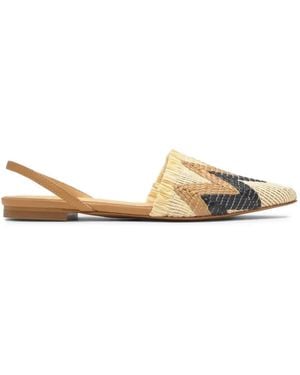 Castañer Berta Chevron-Patterned Slingback Espadrilles - Metallic
