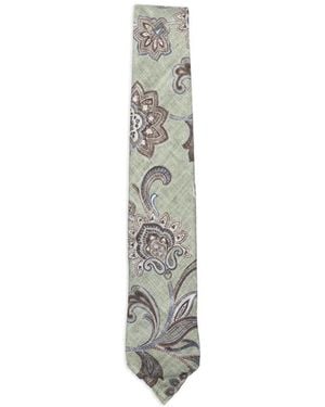 Dell'Oglio Martin Paisley-Print Tie - White