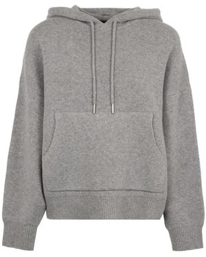 Nili Lotan Long-Sleeve Wool Hoodie - Grey