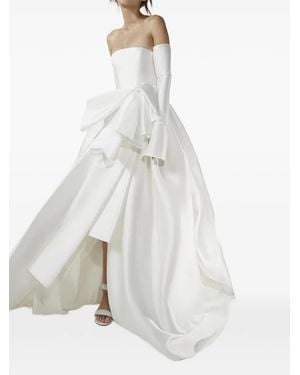 Vera Wang Joselina Strapless Ruffled Dress - White