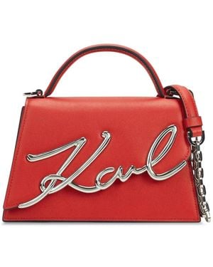 KARL LAGERFELD K/Signature Crossbody Bag - Red