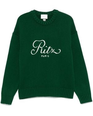 FRAME Embroidered-Logo Jumper - Green