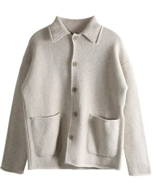 Casey Casey Rove ribbed wool cardigan - Gris