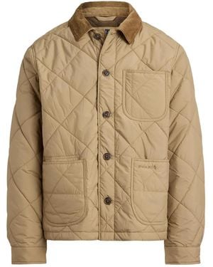 Polo Ralph Lauren Quilted Corduroy-Trim Jacket - Brown