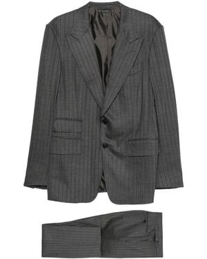 Tom Ford Traje A Rayas Diplomáticas - Gris