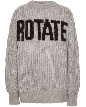 ROTATE BIRGER CHRISTENSEN Knitted Logo Jumper - Grey