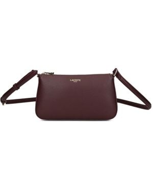 Lacoste Kleine Champs-Élysées Umhängetasche Aus Leder Mit Logo-Print - Braun
