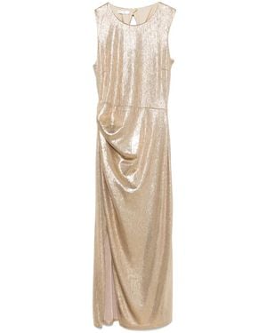 Patrizia Pepe Metallic-Effect Midi Dress - Natural