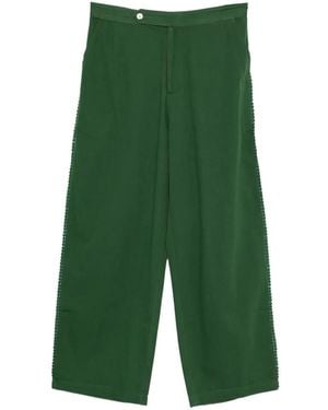 BAZISZT Corniche Pom-Pom Trim Trousers - Green