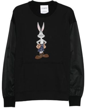 Iceberg Cartoon Embroidery Sweatshirt - Black