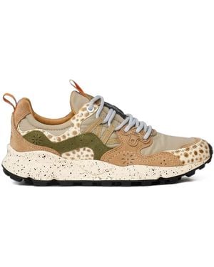 Flower Mountain Yamano 3 Uni Animal-Print Paneled Sneakers - White