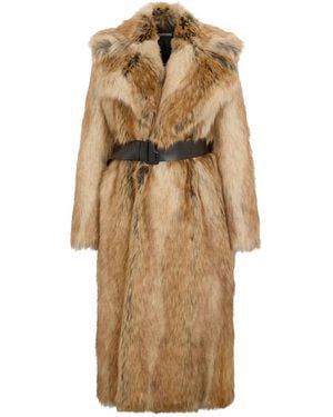 Roberto Cavalli Faux Fur Coat - Natural