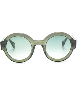 Gigi Studios Laura Transparent Round-Frame Sunglasses - Green