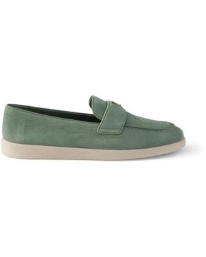 Prada Suede Loafers - Green