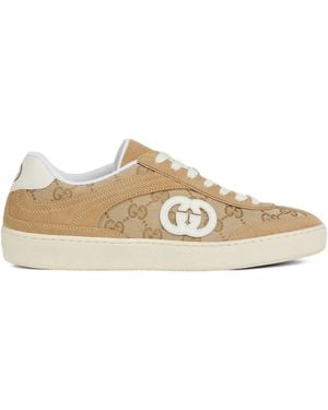 Gucci Sneakers G75 Suede Calf Leather Sneakers - White