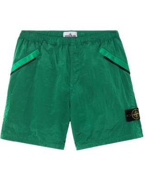 Stone Island Logo Patch Shorts - Green