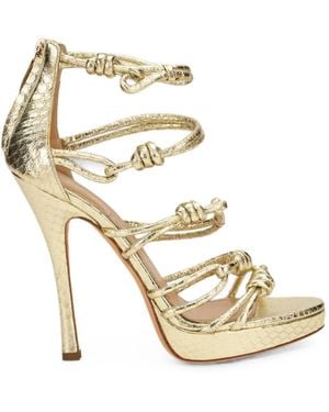 Moschino Knot-Detail Sandals - Metallic