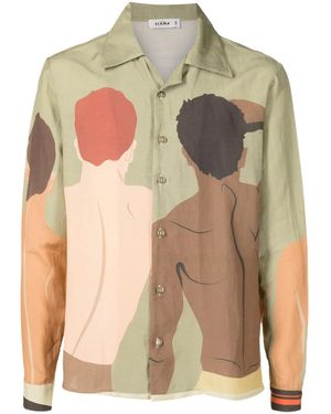 Amir Slama Graphic-Print Long-Sleeved Shirt - Green