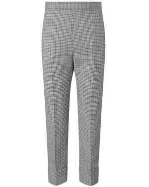 Thom Browne Wool Pique Gunclub Check Double Needle Stitch Pants - Gray
