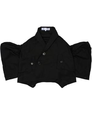 Comme des Garçons Puffed Sleeve Cropped Jacket - Black