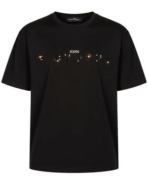 John Richmond T-Shirt Verfraaid Met Kristallen - Zwart