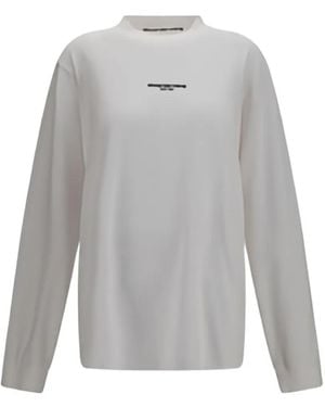 Alexander Wang Logo-Print Long-Sleeve T-Shirt - Grey