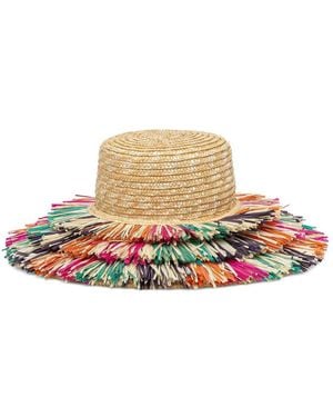 Kurt Geiger Fringed Raffia Hat - White