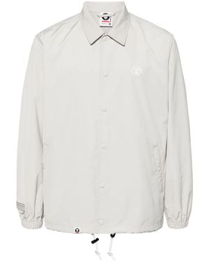 Aape By A Bathing Ape Logo-Patch Long-Sleeved Jacket - White