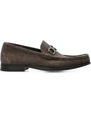 Ferragamo Grandioso Leather Loafers - Grey
