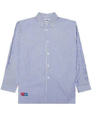 COMME DES GARÇONS PLAY Striped Embroidered-Detail Shirt - Blue