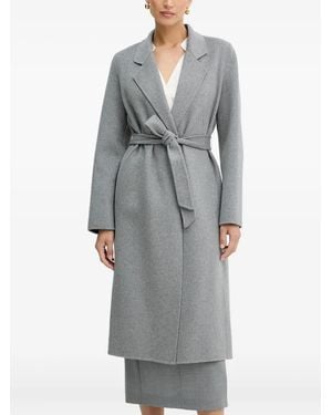 BOSS Belted Notch-Lapel Coat - Grey