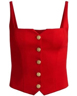 Alice + Olivia Kelcey Button Vest - Red