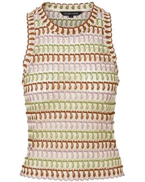 Veronica Beard Rhett Crochet-Knit Tank Top - White